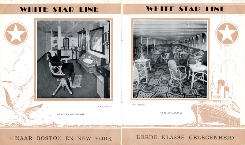 CEDRIC, BALTIC, ADRIATIC & BRITANNIC - 1930s Third Class interiors brochure