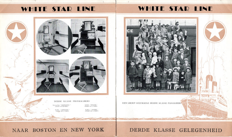 CEDRIC, BALTIC, ADRIATIC & BRITANNIC - 1930s Third Class interiors brochure