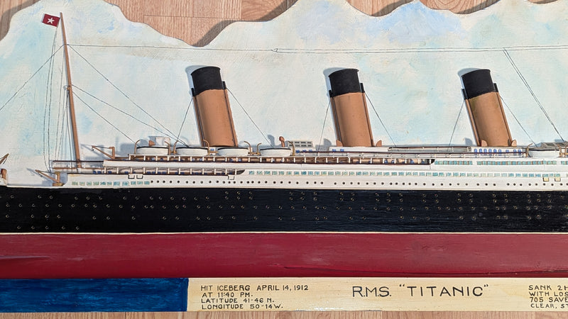 TITANIC: 1912 - Detailed, custom-made, 60" long, 3-D starboard profile model