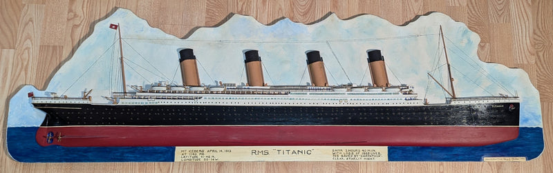 TITANIC: 1912 - Detailed, custom-made, 60" long, 3-D starboard profile model