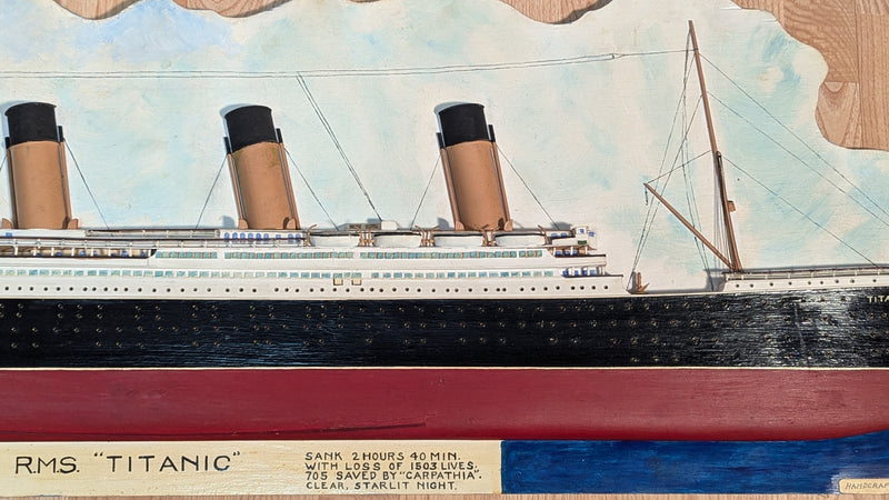 TITANIC: 1912 - Detailed, custom-made, 60" long, 3-D starboard profile model