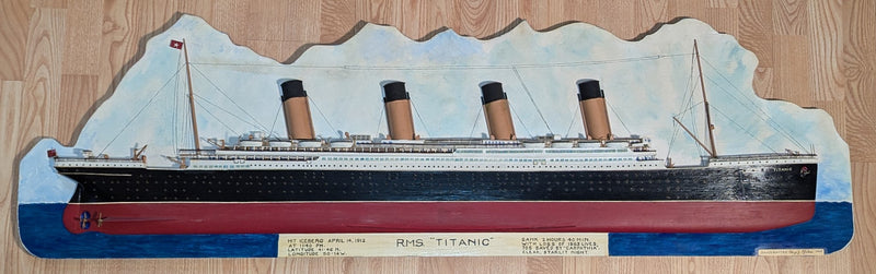 TITANIC: 1912 - Detailed, custom-made, 60" long, 3-D starboard profile model