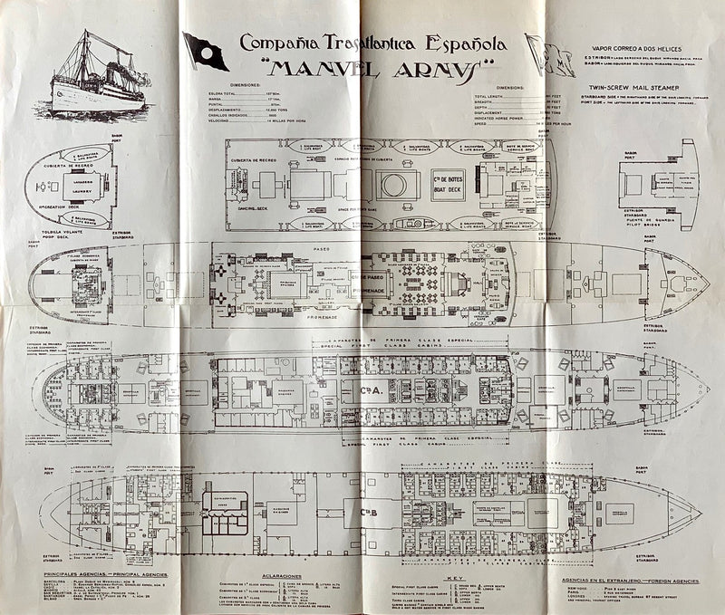 MANUEL ARNUS: 1923 - Tissue deck plan