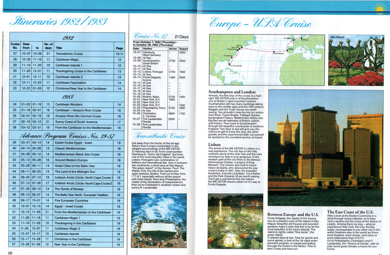 ASTOR: 1982 - Maiden season brochure w/ plans, cutaway, interiors