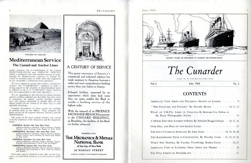 Various: pre-war - 1921 "The Cunarder" vol.1 no. 2