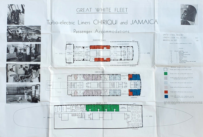 CHIRIQUI & JAMAICA - 1955 tissue deck plan