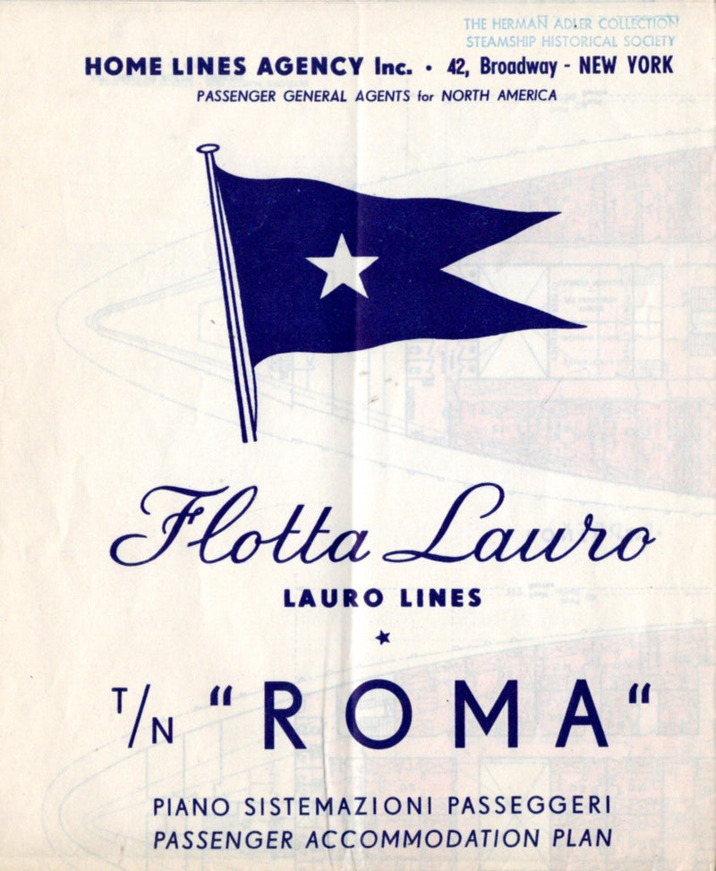 ROMA: 1943 - Tissue deck plan from 1953