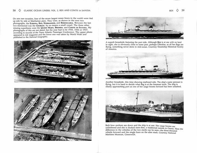 REX & CONTE DI SAVOIA: 1932 - "Classic Ocean Liners Vol. II" by Frank Braynard