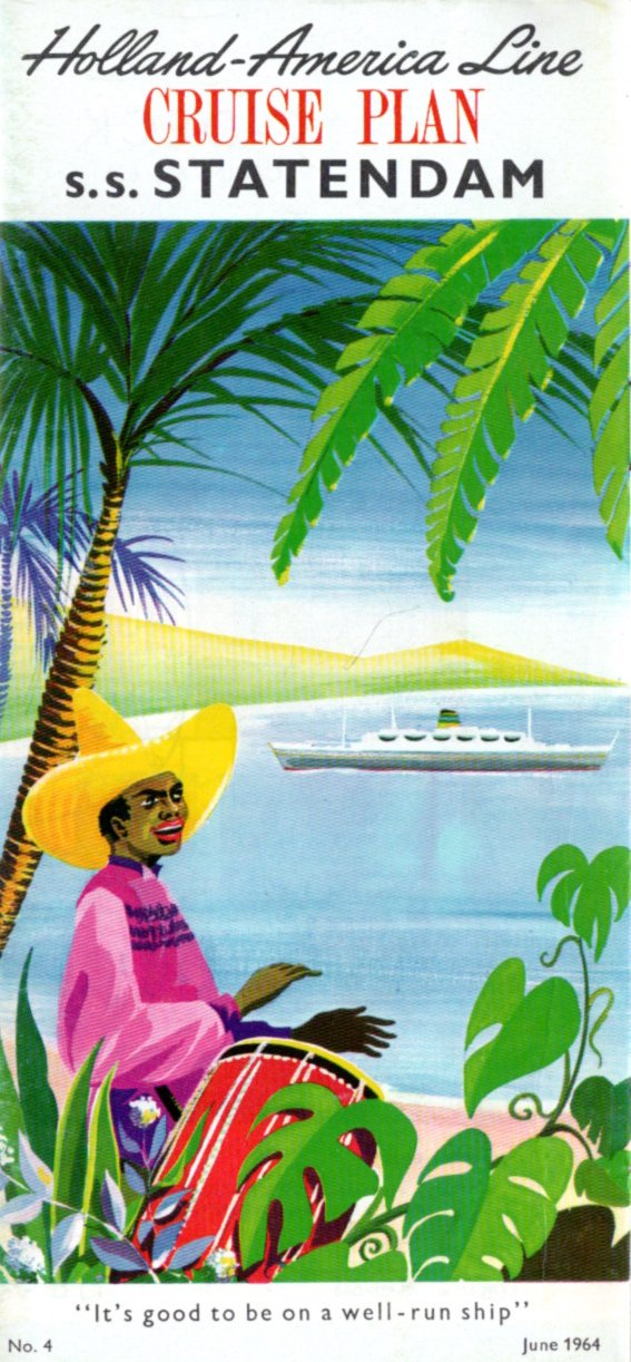 STATENDAM: 1957 - Colorful cruise plan from early 1960s