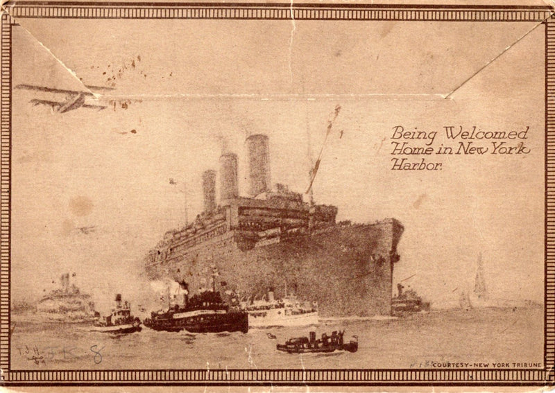 GEORGE WASHINGTON: 1909 - Circa 1918 troopship souvenir photo fold-out