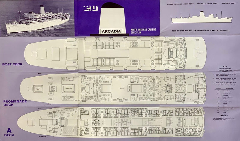 ARCADIA: 1954 - North American cruise deck plan
