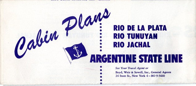 RIO DE LA PLATA, RIO TUNUYAN & RIO JACHAL - Deck plans form 1958