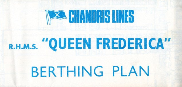 QUEEN FREDERICA: 1927 - Large tissue deck plan from 1970