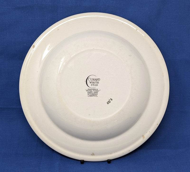 Various Ships - Cunard White Star Ivory Ware soup plate