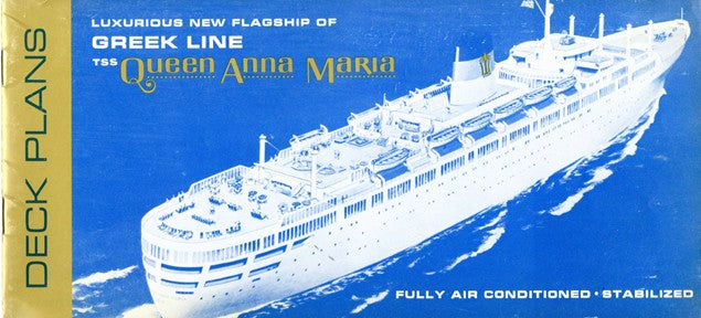 QUEEN ANNA MARIA: 1956 - Intro deck plan booklet