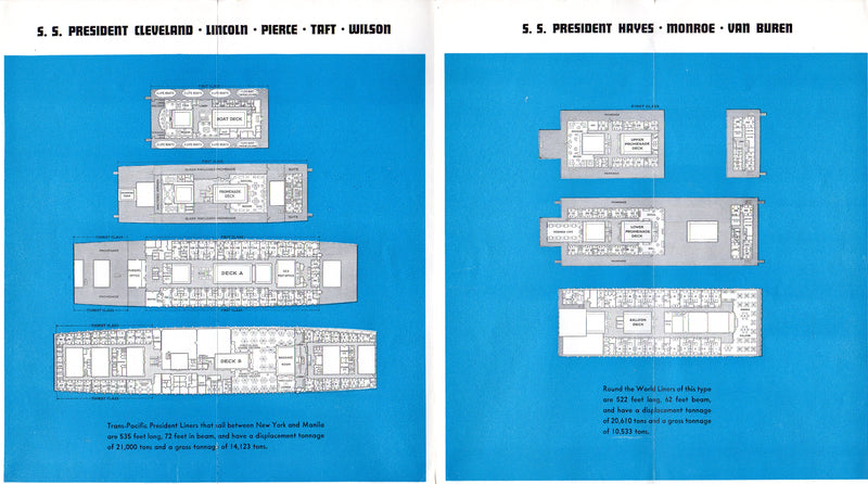 Various: pre-war - 1936 Dollar fleet plans w/ APL sticker