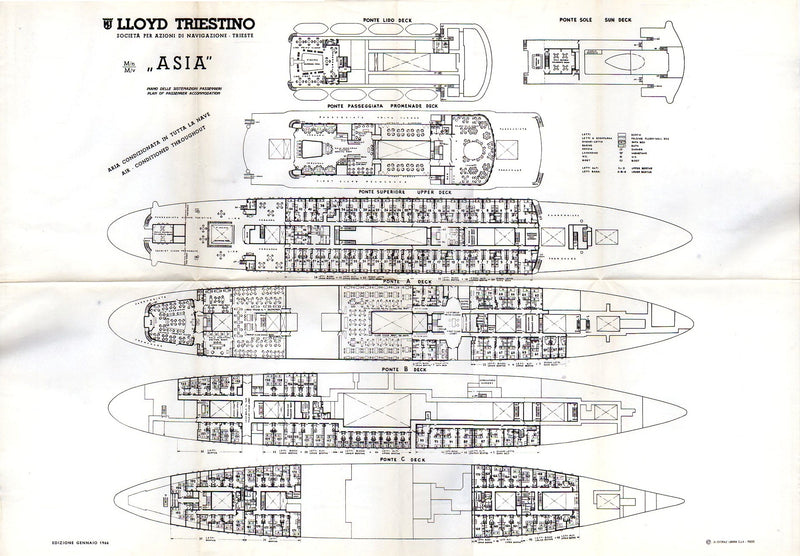 ASIA: 1953 - Tissue deck plan from 1966