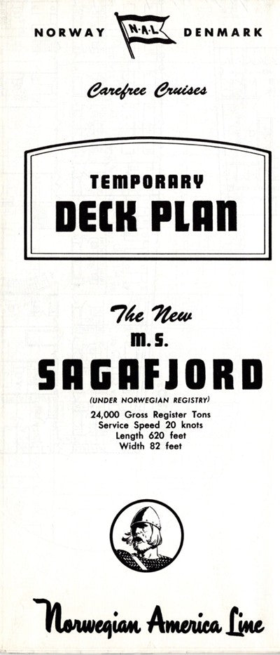 SAGAFJORD: 1965 - Deck plan from maiden year