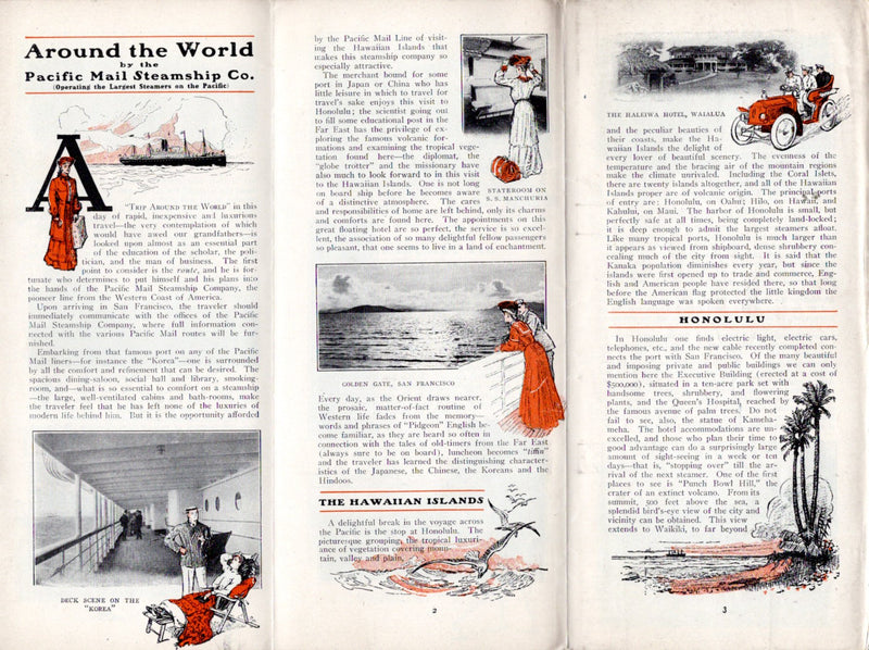 Various: pre-war - Pacific Mail destinations brochure w/ fleet photos