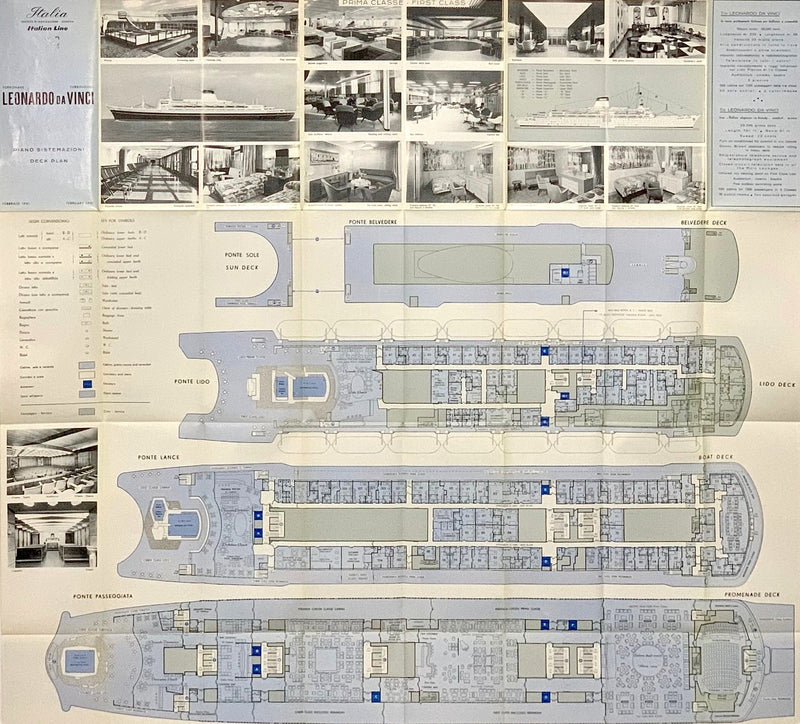 LEONARDO DA VINCI: 1960 - Pics galore deck plan from 1961