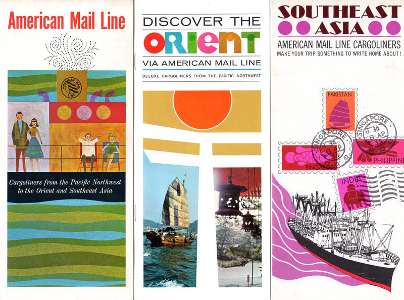 Various Ships - 6 American Mail Line brochures from 1960s