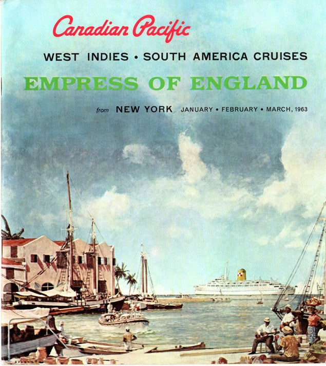 EMPRESS OF ENGLAND: 1957 - Cruise brochure w/ interiors & deck plan