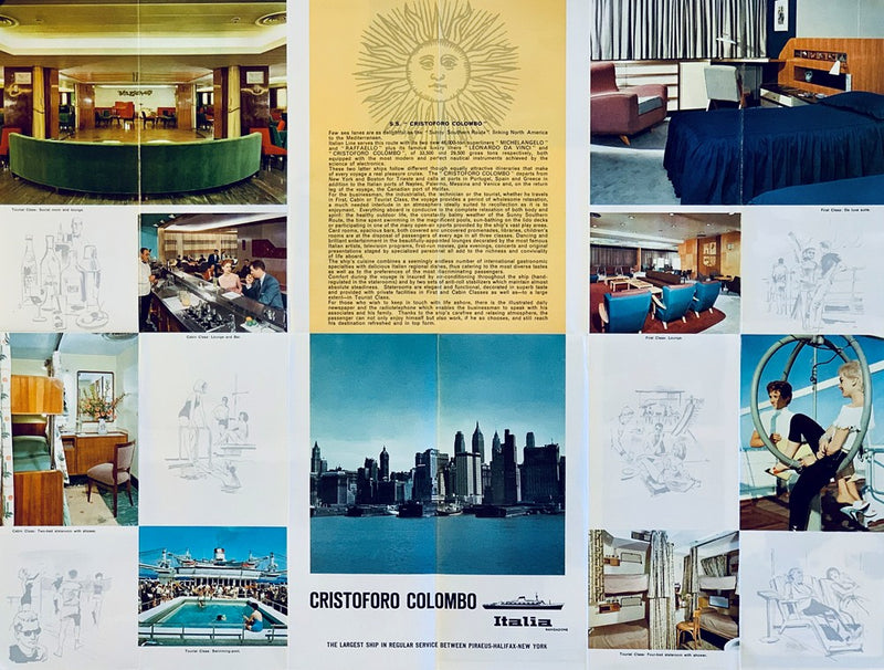 CRISTOFORO COLOMBO: 1954 - Fold-out interiors brochure in English
