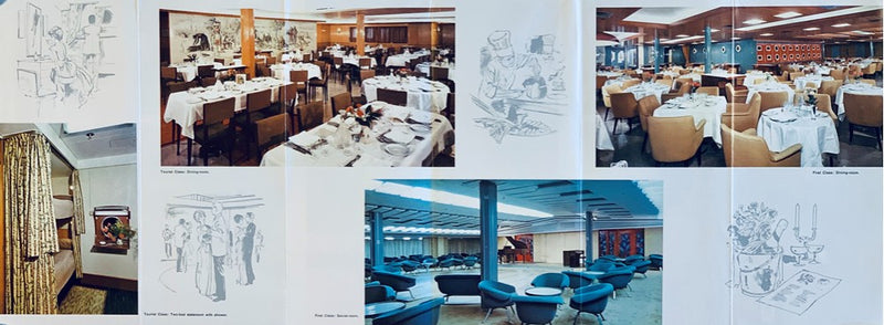 CRISTOFORO COLOMBO: 1954 - Fold-out interiors brochure in English