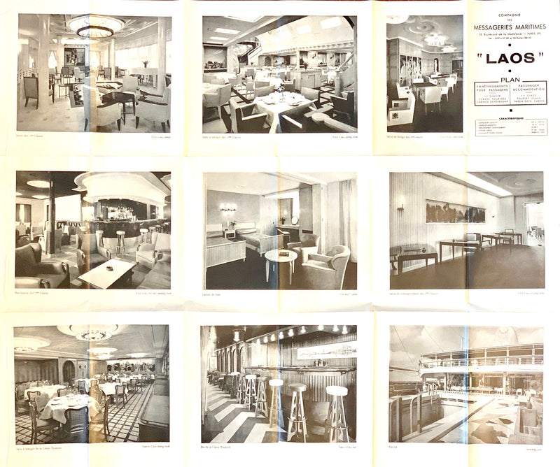 LAOS: 1954 - Tissue deck plan w/ interior photos