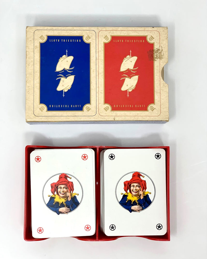 Various Ships - Double deck of Lloyd Triestino playing cards in case