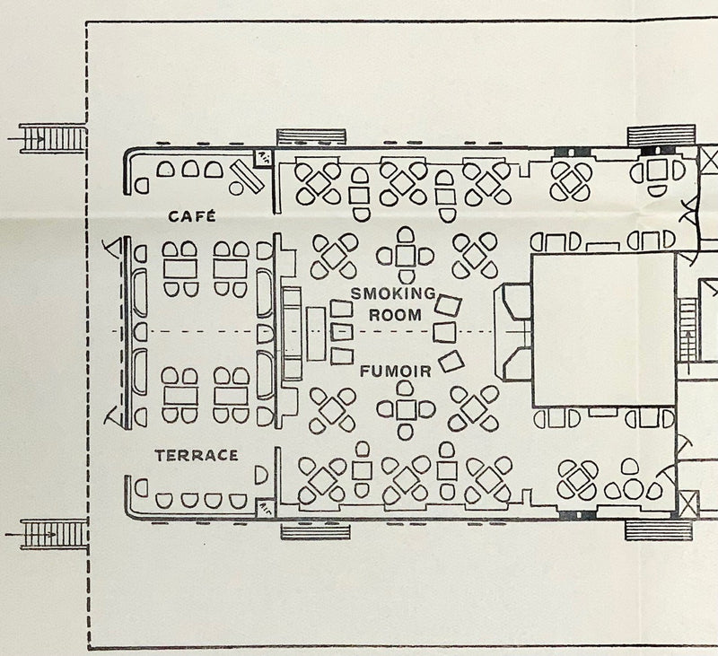 DE GRASSE: 1924 - Cabin Class deck plan from 1928