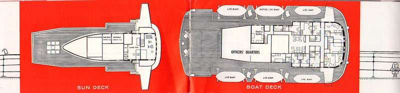 FOUR ACES: 1945 - Deck plan booklet from 1957