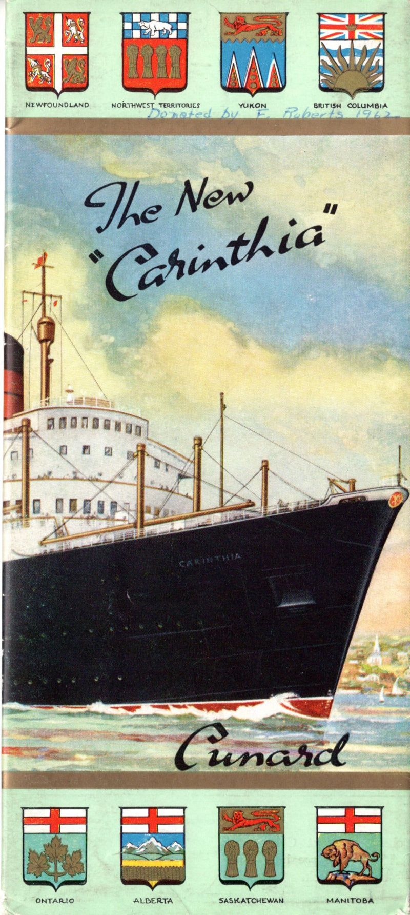 CARINTHIA: 1956 - Pre-maiden voyage interiors brochure