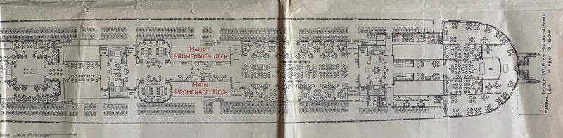 EUROPA: 1930 - Big 1930 tissue deck plan for First & Second classes