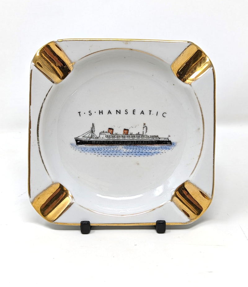 HANSEATIC: 1930 - Porcelain portrait ashtray w/ gold trim