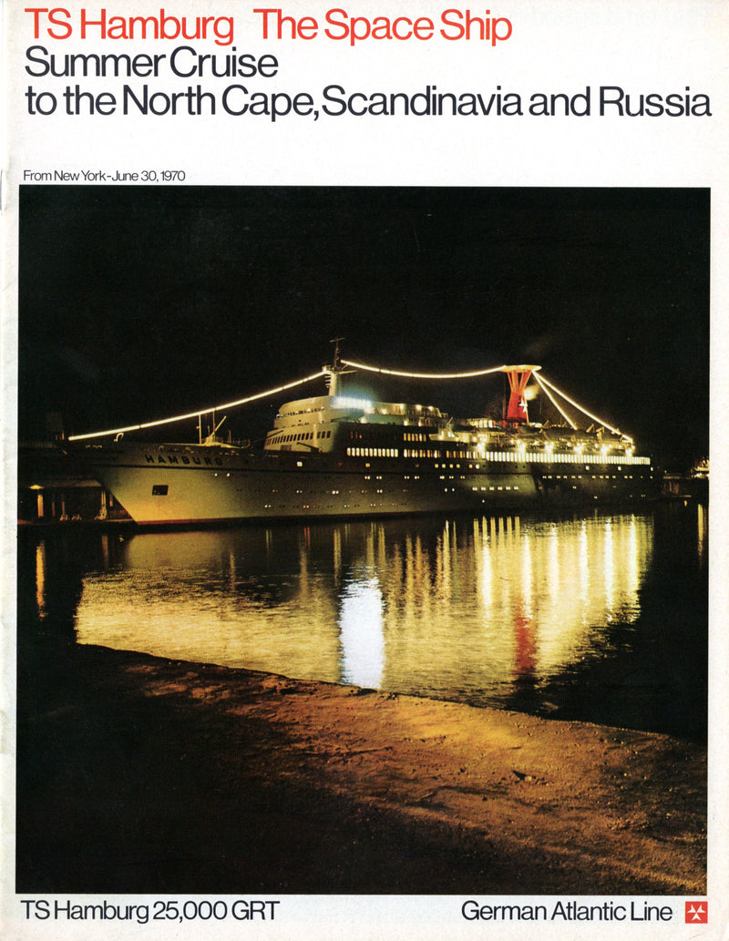 HAMBURG: 1969 - Cruise brochure w/ deck plans, cutaway & interior views