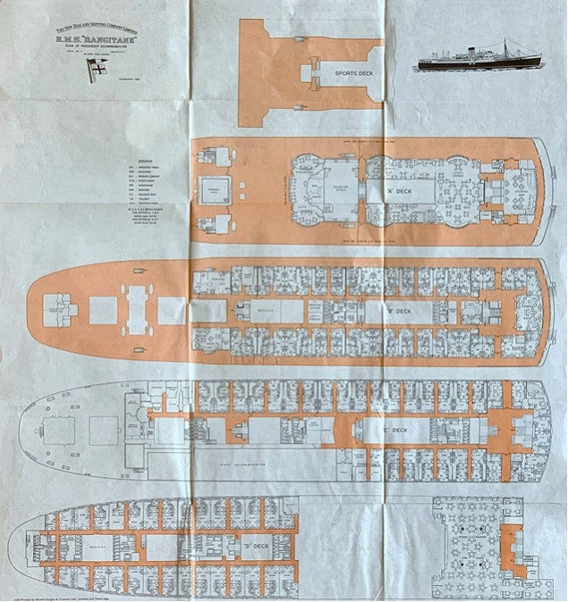 RANGITANE: 1950 - Tissue deck plan
