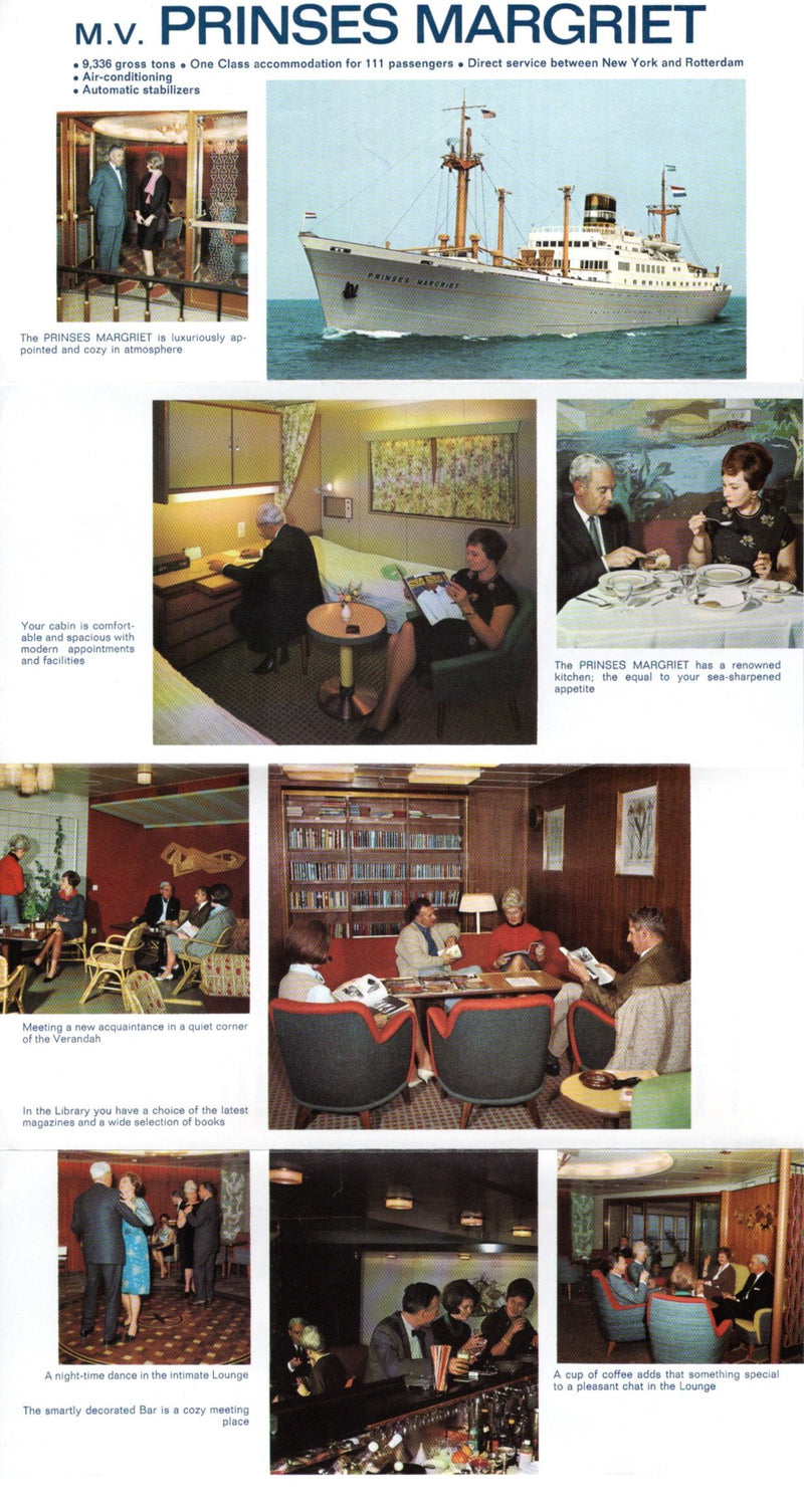 PRINSES MARGRIET: 1961 - Interiors brochure & deck plan