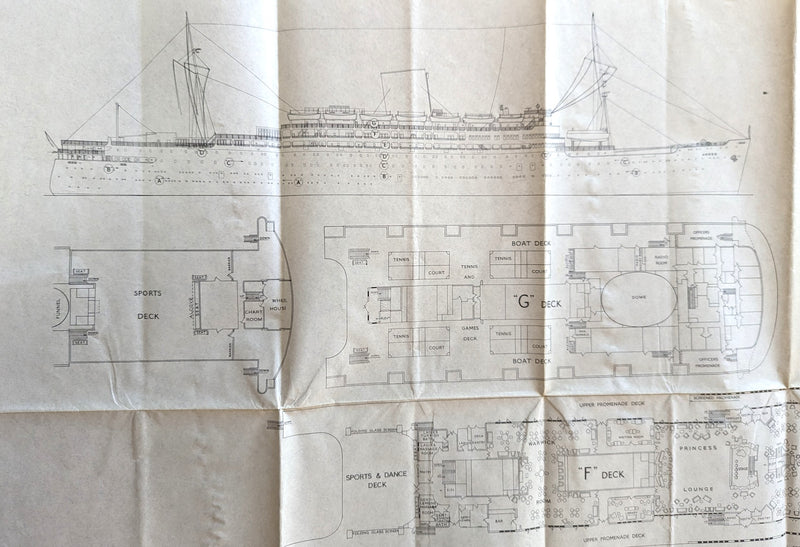 ANDES: 1939 - Large, full-ship deck plan from 1961