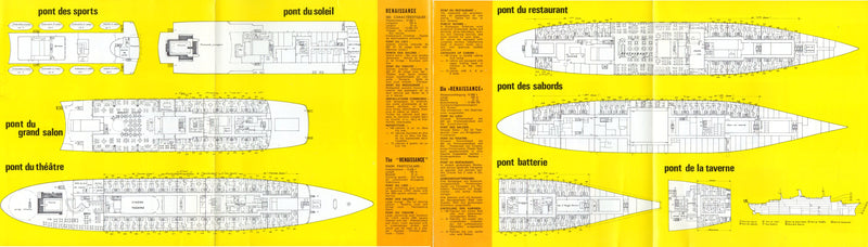 RENAISSANCE: 1966 - Pre-maiden brochure w/ deck plans