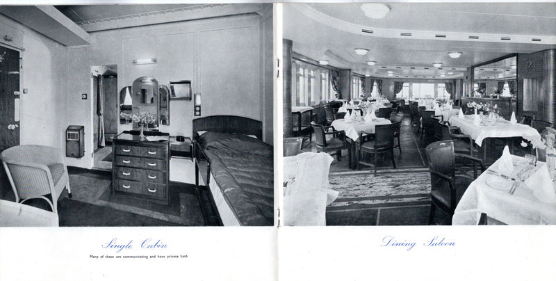 Various Ships - 1950s Blue Star Line fleet interiors brochure