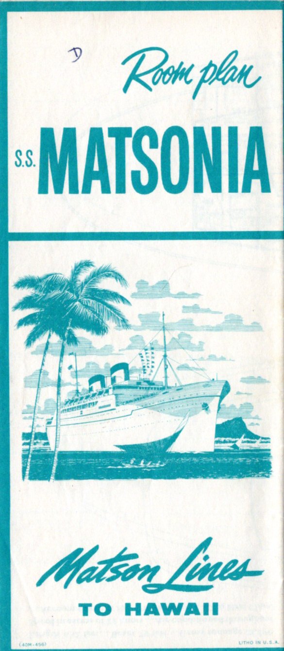 MATSONIA: 1932 - Plan from right after 1956 rehab