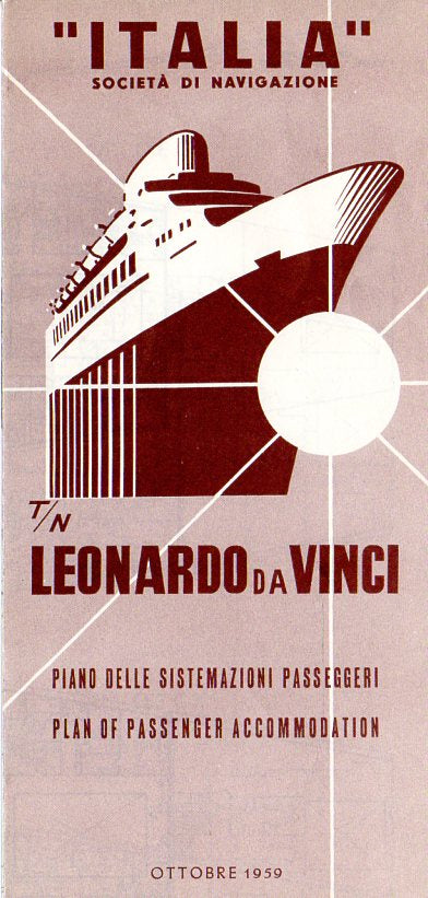 LEONARDO DA VINCI: 1960 - Pre-maiden voyage deck plan from 1959