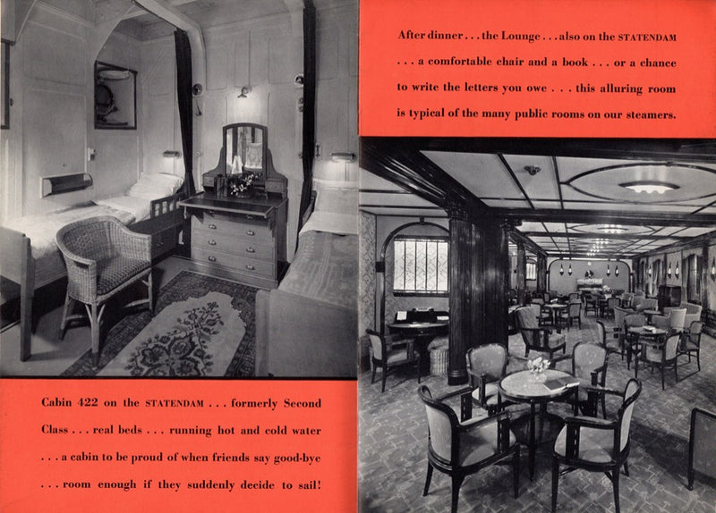 Various: pre-war - 1933 deluxe Tourist Class interiors brochure w/ snazzy graphics