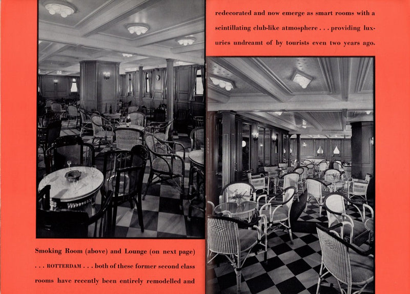 Various: pre-war - 1933 deluxe Tourist Class interiors brochure w/ snazzy graphics