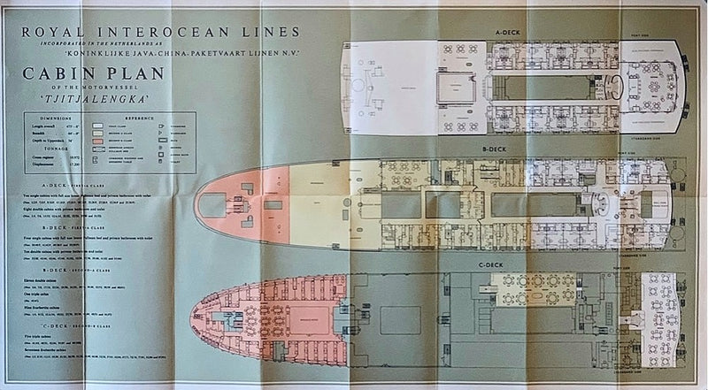 TJITJALENGKA: 1938 - Deluxe deck plan w/ interiors