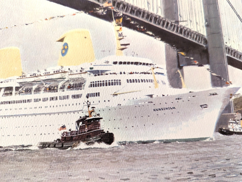 KUNGSHOLM: 1965 - Albert Brenet maiden voyage Tow Line portrait