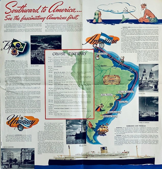 BRAZIL, ARGENTINA & URUGUAY - Big splashy brochure w/ plans from 1940-41