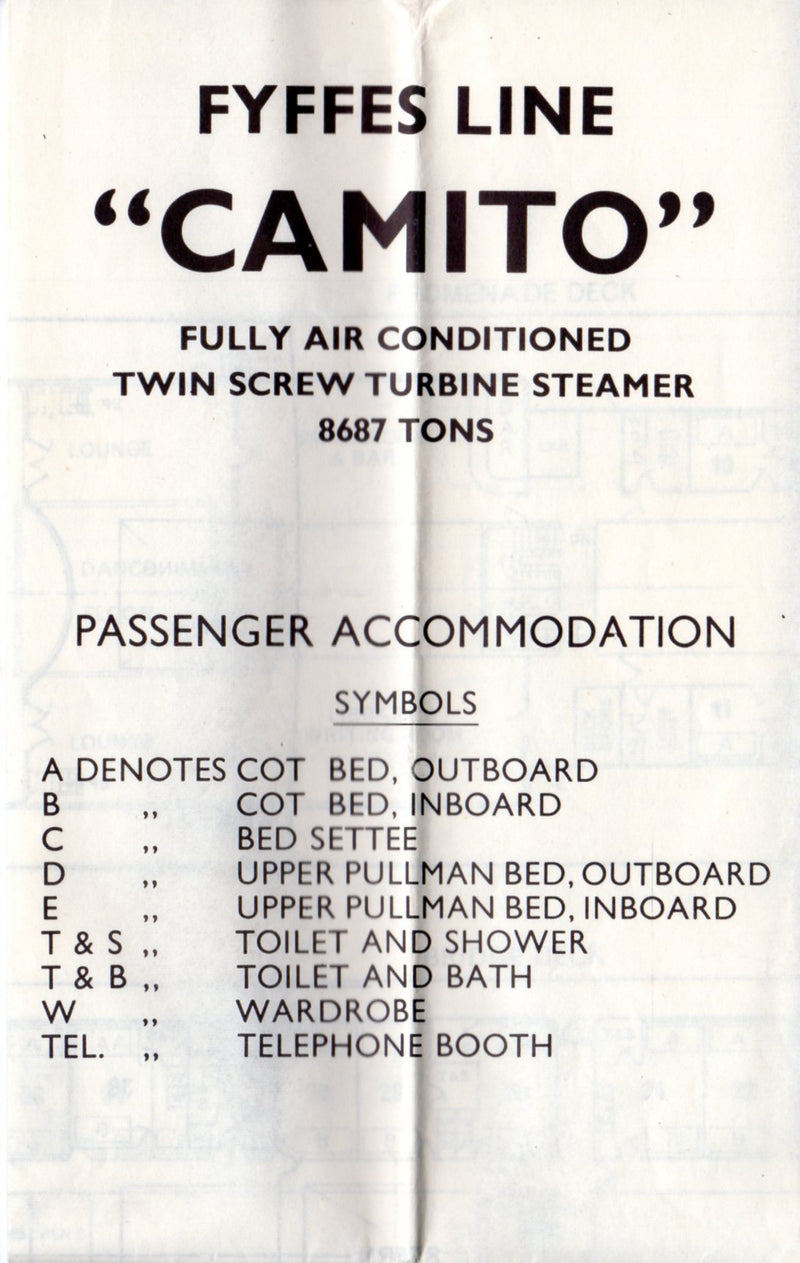 CAMITO: 1956 - Deck plan