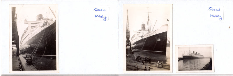 QUEEN MARY: 1936 - 13 photos departing shipyard & onboard